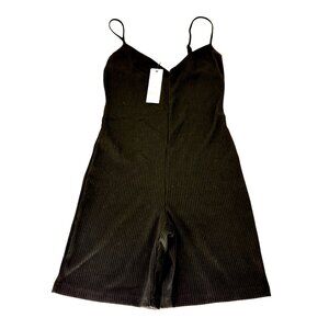 Bb Dakota Black Ribbed Big Moves Catsuit With Adjustable Straps Size S NWT